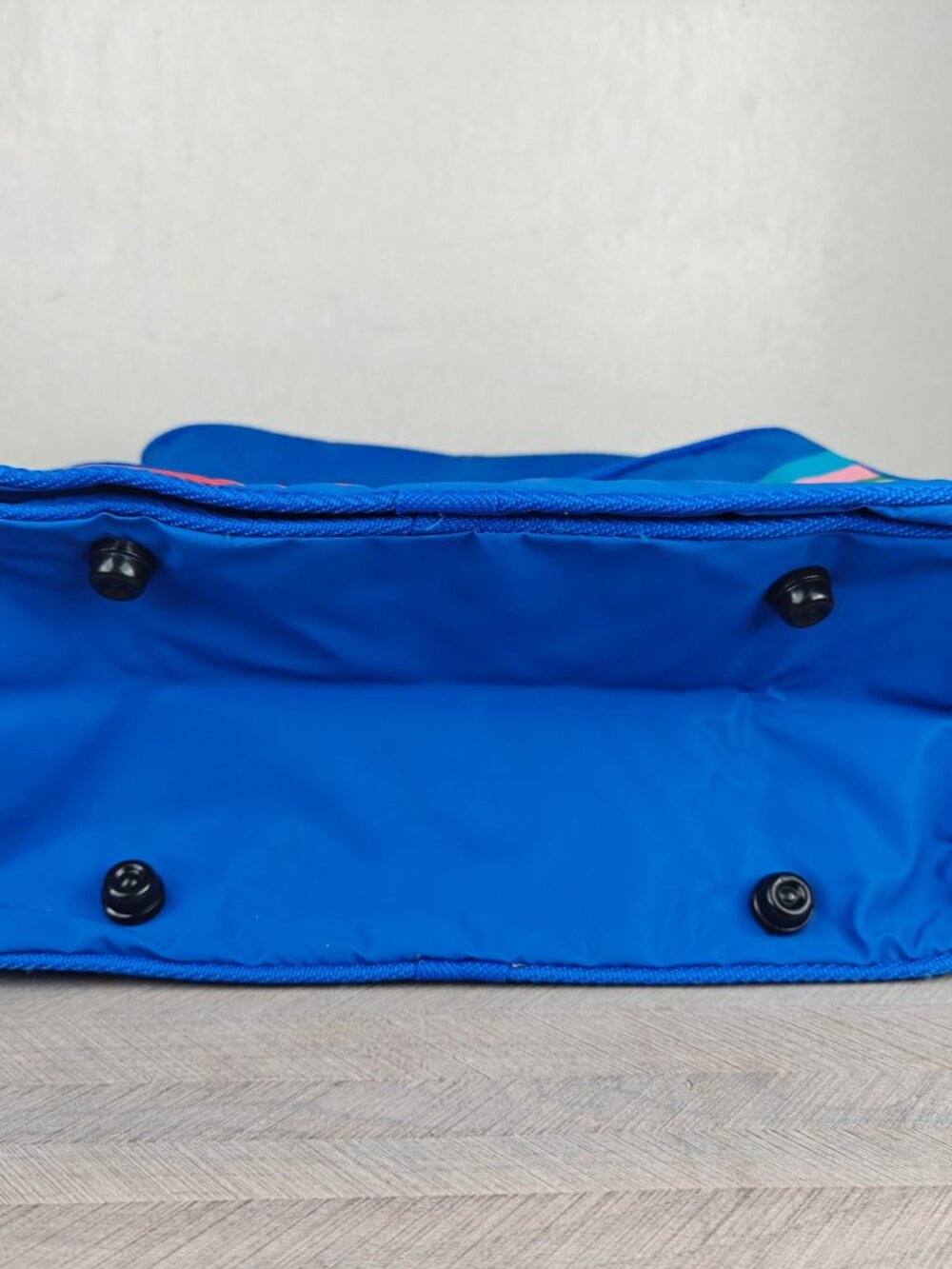 Vintage Trafalgar Shoulder Bag 80's Rainbow Blue Travel School Computer - Picture 7 of 10